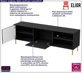 Czarna szafka pod telewizor 180 cm T7-G72