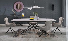 ALFREDO stół rozkładany, biały marmur / czarny