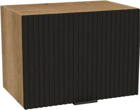 Zestaw Mebli Kuchennych MODERN 170 cm Czarny/Dąb Evoke Ryflowany Loftowy