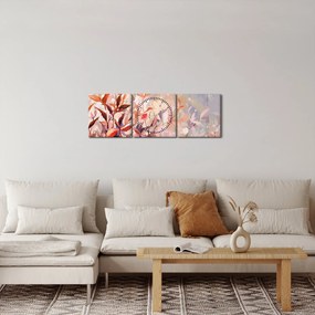 Obraz - Malowanie pastelami jesieni (z zegarem) (90x30 cm)
