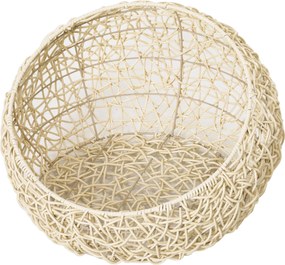 PawHut Łóżko dla Kota z Rattanu z Poduszką