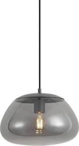 Lampa wisząca retro grafitowa z przydymionym szkłem - Giselle