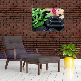 Obraz - Kamienie i orchidee (70x50 cm)