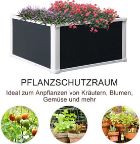 Outsunny Donica z Podnoszonym Łóżkiem Drenaż do Warzyw Ziół Szara 60x60x30cm | Aosom PL