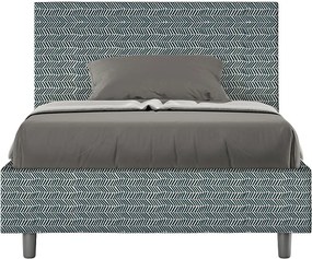 Łóżko bez stelaża tapicerowane 120x190 tkaniny Aragona 8 niebieski Adele