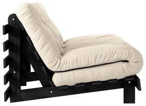 Szarobeżowa lniana rozkładana sofa 140 cm Roots Black Night – Karup Design