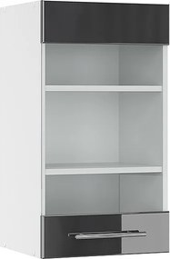 Szklana szafka kuchenna antracyt wysoki połysk 40x34.1x72 fame-line