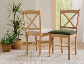 Krzesło drewniane CD-56 z poduszką naturalny dąb / beżowy SIGNAL