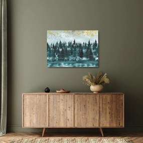 Obraz na szkle - Zwierzęta w lesie (70x50 cm)