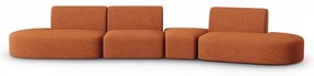 Sofa z tkaniny szenilowej prawostronna w kolorze terakoty 428 cm Paolo – Milo Casa