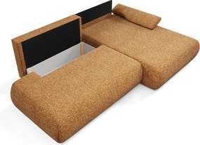 Masseno Narożnik DELTA z funkcją spania i pojemnikiem na pościel Narozniki L, Rozkładana sofa - Brązowy, PUENTE 52