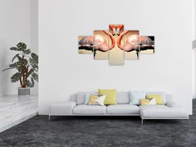 Obraz - dwa flamingi (125x70 cm)