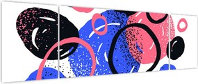 Obraz - Motyw z kółkami w żywych kolorach (170x50 cm)