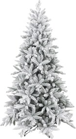 HOMCOM Choinka 180 cm, pokryta śniegiem, ognioodporna, z metalową podstawą, formowalne gałęzie, Zielona | Aosom PL