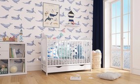 Łóżeczko Alek białe 120/60 z szufladą