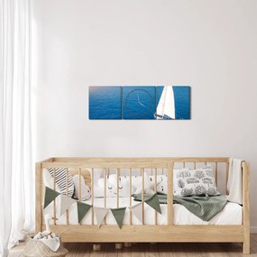 Obraz - Przejażdżka łodzią (z zegarem) (90x30 cm)