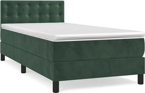 Zielone kontynentalne łóżko z materacem 90x200 L3-W68
