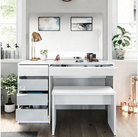 Stół szaleńcowy biały 120x55x75 sherry