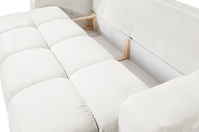 Masseno Sofa DUCA z funkcją spania i pojemnikiem na pościel, Rozkładana sofa - Kremowy, PERFECT HARMONY 01