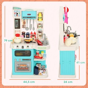 AIYAPLAY 92-elementowy zestaw kuchenny dla dzieci, kran, tworzywo sztuczne, 3–6 lat, zielony