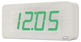 Duży zegar elektroniczny budzik led drewniany cyfrowy stojący termometr dat