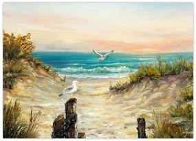 Obraz na szkle - Piaszczysta plaża (70x50 cm)