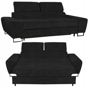 Sofa kanapa Savio salon Family meble czarny sztruks reg zagłówek