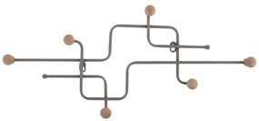 Szary metalowy wieszak ścienny 60,5 cm Metro – PT LIVING