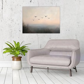 Obraz na szkle - Stado ptaków (70x50 cm)