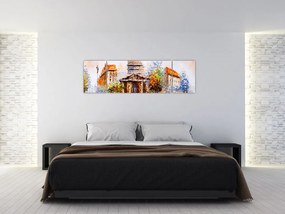 Obraz - Malowana miejska pamiątka (170x50 cm)