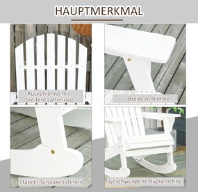 Outsunny krzesło ogrodowe Adirondack, białe, 77 x 94 x 97 cm