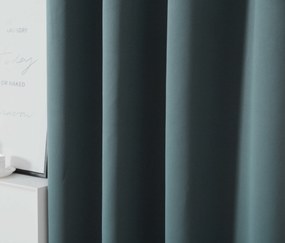 Niebieskozielona zasłona OXFORD 140x250 cm Zawieszanie: Metalowe pierścienie