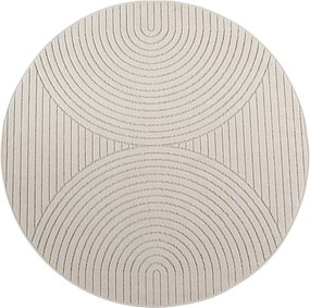 Dywan uniwersalny Nova 3D kremowy koło 200 cm x 200 cm