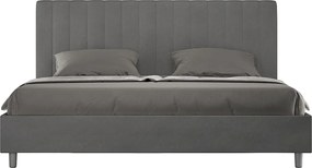Łóżko bez stelaża tapicerowane 180x190 microfibra szary Agueda