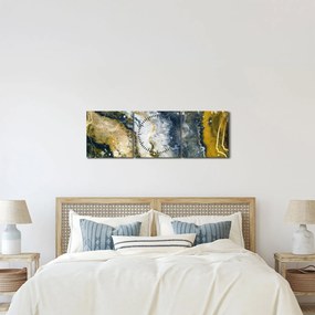 Obraz - Złota abstrakcja (z zegarem) (90x30 cm)