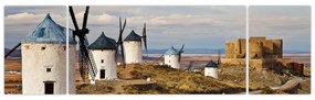 Obraz - Wiatraki Consuegra, Hiszpania (170x50 cm)