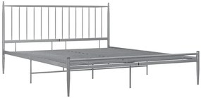 Szare metalowe łóżko małżeńskie 200x200 cm - Bumlo