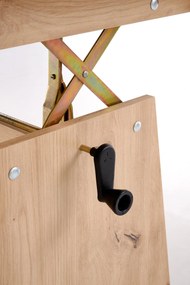 Rozkładany ławo-stół, podnoszony blat, dąb artisan 120-160/70/61-72 ERIKA