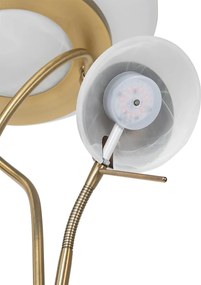 Lampa stojąca brązowa z LED i ściemniaczem z lampką do czytania - Empoli