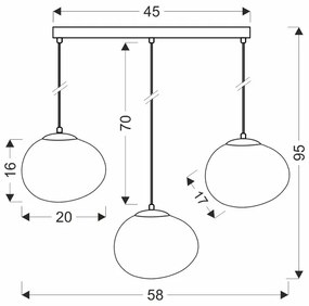 Nowoczesna potrójna lampa wisząca - D207-Flavex