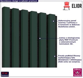 Akustyczne panele lamelowe 2 szt. butelkowa zieleń K1-K83