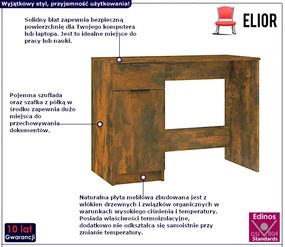 Minimalistyczne biurko w kolorze przydymionego dębu Felso