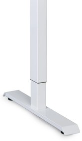 Ergonomiczne biurko z regulacją wysokości, 160x120 cm, 1 silnik, L/P, biała podstawa, brzoza