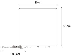 Zewnetrzna Inteligentna lampa zewnętrzna biała kwadratowa 30 cm w komplecie z LED A60 IP44 - Nura Nowoczesny Oswietlenie zewnetrzne