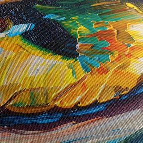 Obraz - Malowanie kocim okiem (z zegarem) (90x30 cm)