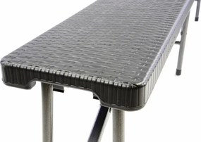 Ławka rattanowa rozkładana 180x25x43 cm