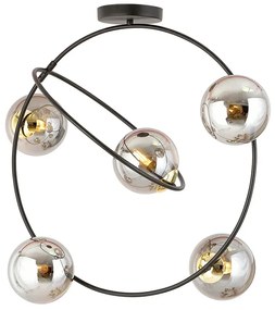 Nowoczesna lampa sufitowa z grafitowymi kloszami - D125 W0-G78