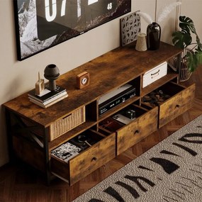 Szafka rtv pod telewizor rustykalny brąz 143 cm