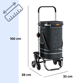 Jurhan Torba na zakupy na kółkach do schodów COMFORT, 50l, czarna
