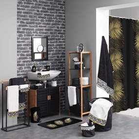Dywanik łazienkowy do WC w czarno-złotym kolorze 45x45 cm Orbella – douceur d'intérieur